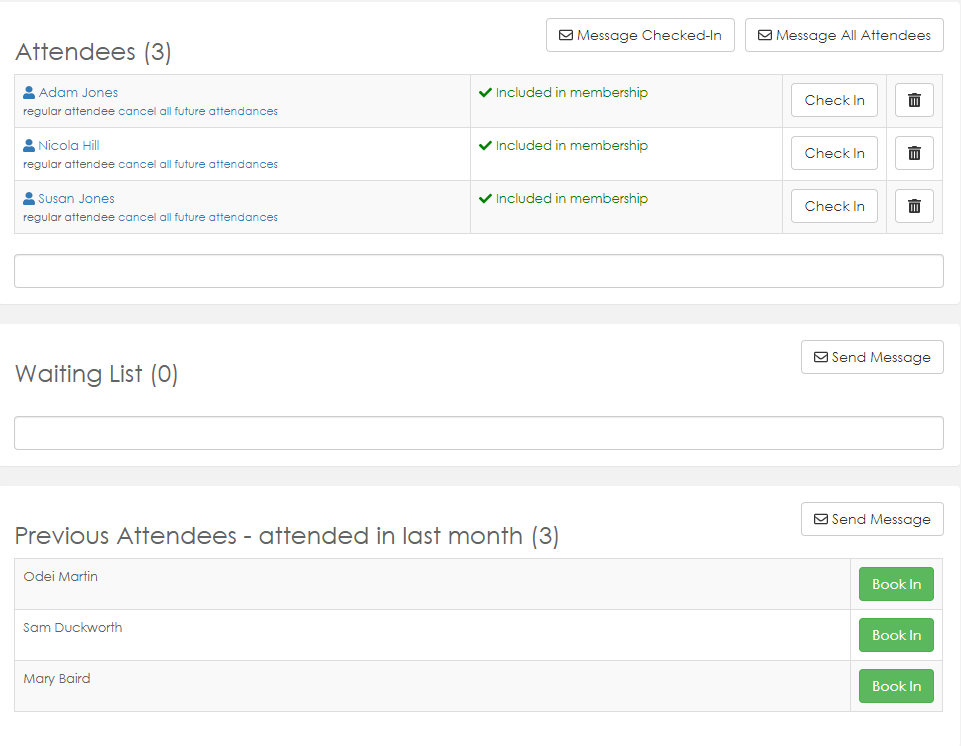 How to message members through the diary